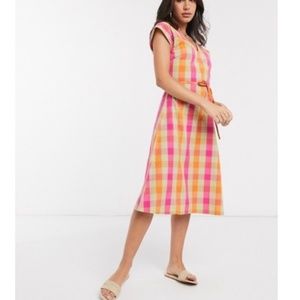 People Tree Organic Cotton Plaid Midi Dress